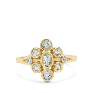 Aquaiba™ Beryl & Diamond 9K Gold Ring ATGW 0.60ct