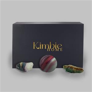 Kimbie Home Fluorite Collectors 3pcs Set (Sphere, Green Fluorite Specimen & Multicolour Freeform) 1430cts