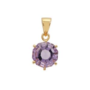 Rose De France Amethyst Decadence Pendant in Gold Plated Sterling Silver 4.15cts