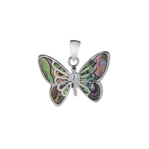 Paua Sterling Silver Butterfly Pendant