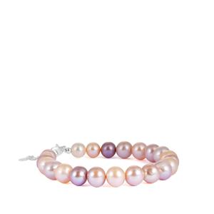 Naturally Papaya and Lavender Cultured Pearl Sterling Silver Bracelet (8mm)
