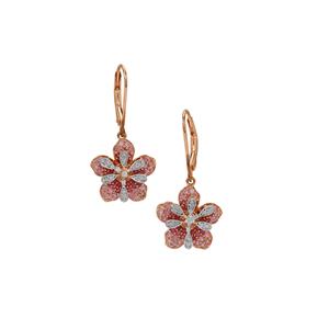 Ombre Floral Fiore Sakaraha Pink Sapphire & White Zircon Rose Midas Earrings ATGW 1.05cts