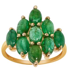 4.15ct Sandawana Emerald 9K Gold Ring