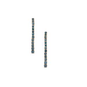 1.05ct Blue Diamond 9K Gold Earrings