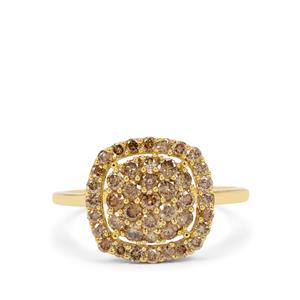 1ct Cape Champagne Diamonds 9K Gold Ring 