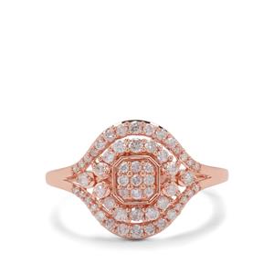 1/2ct Natural Pink Diamonds 9K Rose Gold Ring
