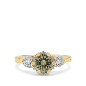 Wobito Snowflake Cut Csarite® & Diamond 18K Gold Ring MTGW 2.35cts
