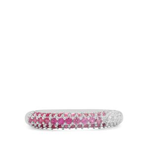 0.65ct Sakaraha Pink, White Sapphire Sterling Silver Ring 