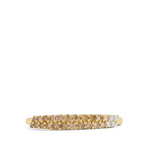 1/3ct Ombre Champagne, White Diamonds 9K Gold Ring