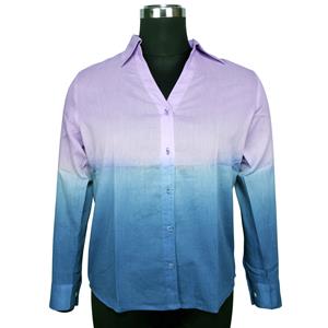 Destello Bicolor Ombre Dyed Shirt 100% Cotton (Choice of 2 Sizes) (Lilac & Blue)