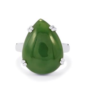 13ct Nephrite Jade Sterling Silver Aryonna Ring 