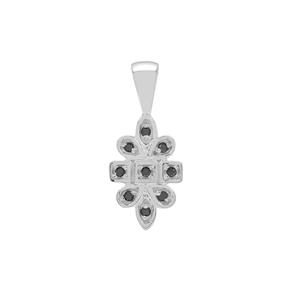 Black Diamond Pendant in Sterling Silver 0.13ct