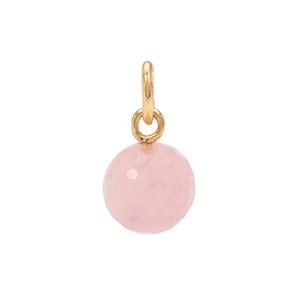 Molte Rose Quartz Ball Charm in Gold Plated Silver 6.45ct