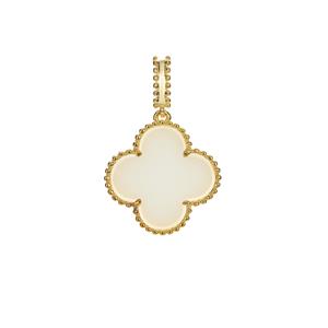 White Onyx Pendant in Gold Tone Sterling Silver 4cts
