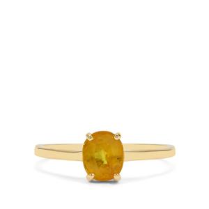 1.50cts Yellow Sapphire 9K Gold Ring 