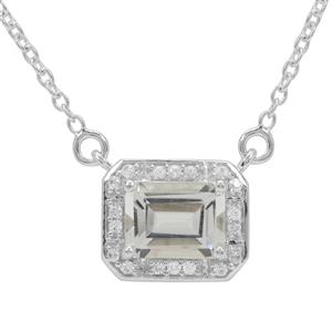 Itinga Petalite & White Zircon Sterling Silver Necklace ATGW 2.05cts