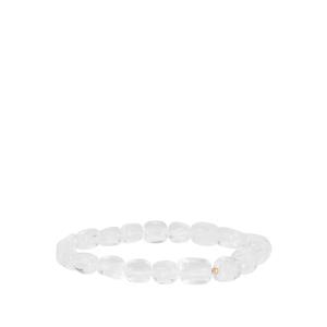 Optic Quartz Stretchable Bracelet in Gold Tone Sterling Silver 89.59cts