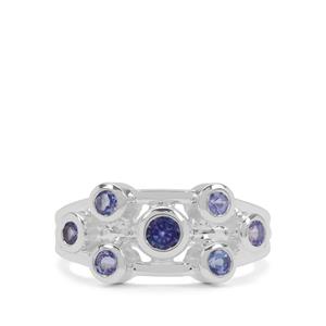 0.60cts Tanzanite Sterling Silver Ring 