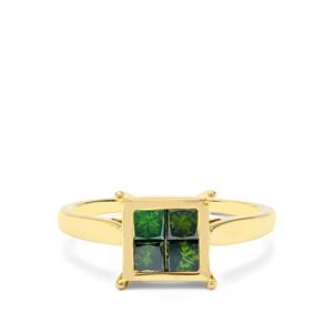 3/4ct Green Diamond 9K Gold Tomas Rae Ring 