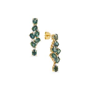 Australian Blue Sapphire & Diamond 18K Gold Tomas Rae Earrings MTGW 4.89cts
