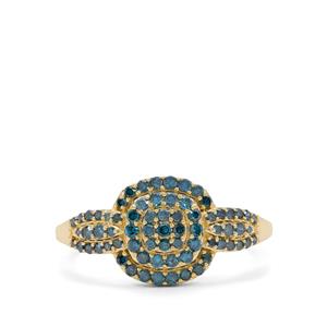 1/2ct Blue Diamond 9K Gold Ring