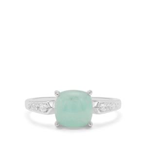 Gem-Jelly™ Aquaprase™ & White Sapphire Sterling Silver Ring ATGW 2.55cts