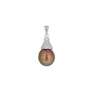 Baroque Cultured Pearl Sterling Silver Pendant (12mm)