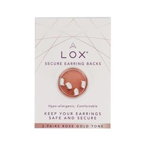 Lox® Rose Gold Tone Stainless Steel Secure Earring Backs - 2 Pack