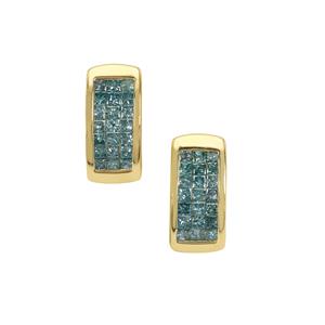 1ct Blue Lagoon Diamonds 9K Gold Earrings