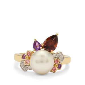 South Sea Cultured Pearl & Multi Gemstones Midas Ring (8mm)