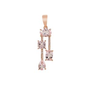 Cherry Blossom™ Morganite & Natural Pink Diamond 9K Rose Gold Pendant ATGW 1.85cts