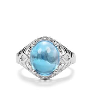 6.71ct Swiss Blue Topaz Sterling Silver Ring 
