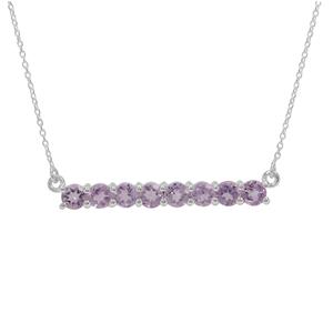 Rose De France Amethyst Necklace in Sterling Silver 2cts