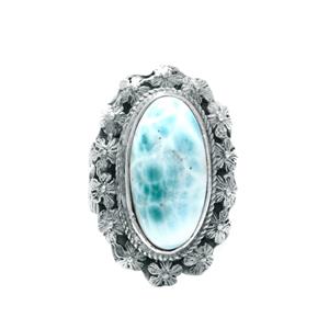  10cts Larimar Sterling Silver Ring 