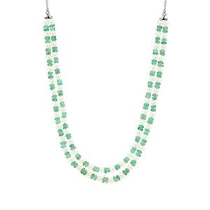 Sakota Emerald & South Sea Cultured Pearl Sterling Silver Necklace