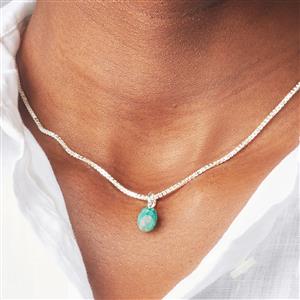 Molte Amazonite Oval Charm in Sterling Silver
