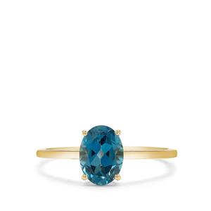 London Blue Topaz 9K Gold Ring 