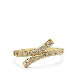 Natural Yellow Diamond Ring in 9K Gold 0.76ct