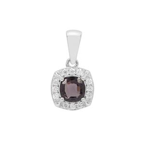 Burmese Spinel Pendant with White Zircon in Sterling Silver 1.39cts