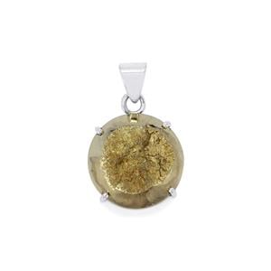 49ct Drusy Pyrite Sterling Silver Aryonna Pendant 