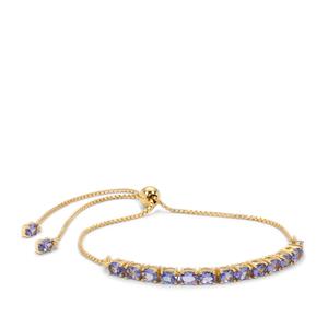 Tanzanite Slider Bracelet in Gold Plated Sterling Silver 2.40cts