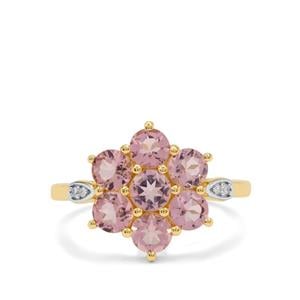 Cherry Blossom™ Morganite Ring with Diamond in 9K Gold 1.55cts