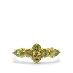 1.80ct Green Dragon Demantoid Garnet 9K Gold Ring