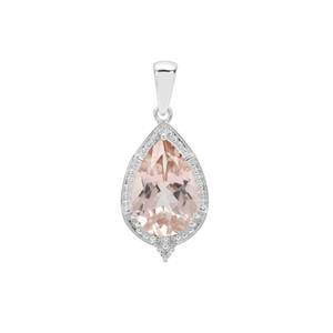 Galileia Topaz Pendant with White Zircon in Sterling Silver 6.60cts