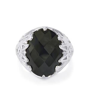 Black Spinel Ring in Sterling Silver 14.79cts