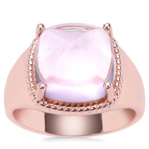 Rose De France Amethyst Ring in Rose Gold Plated Sterling Silver 8.72cts