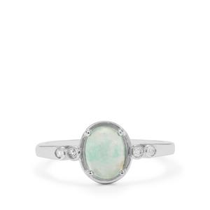 Gem-Jelly™ Aquaprase™ Ring with White Sapphire in Sterling Silver 1.30cts