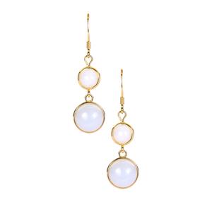 15ct Type A Dove Blue Jadeite Gold Tone Sterling Silver Earrings