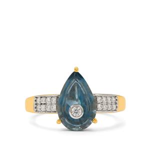 Lehrer TorusRing Aquamarine & Diamond 18K Gold Ring MTGW 1.96cts