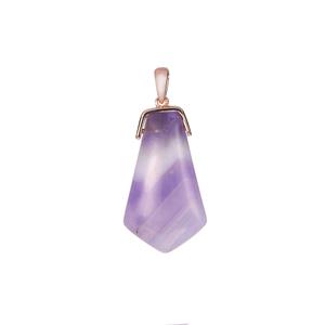 16ct Banded Amethyst Rose Tone Sterling Silver Pendant